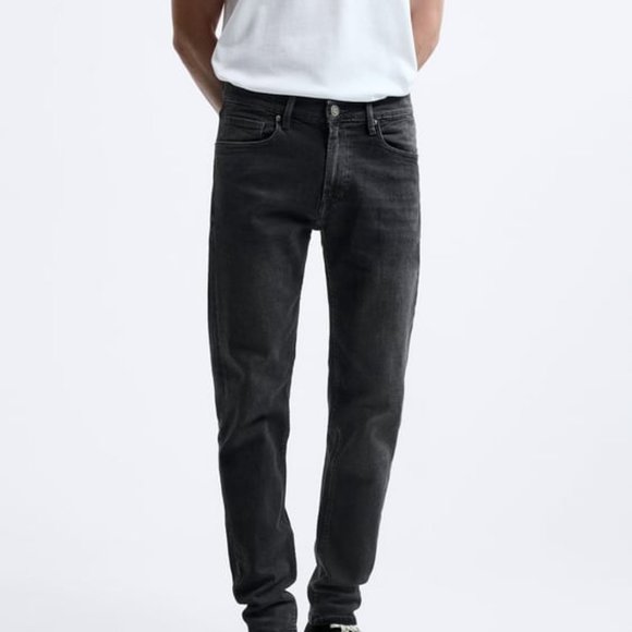 Zara Man Black Wash Slim Fit Demin Jeans Size 30 - Picture 3 of 4